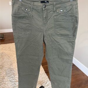 1822 Denim Olive Straight Leg Pants Size 14